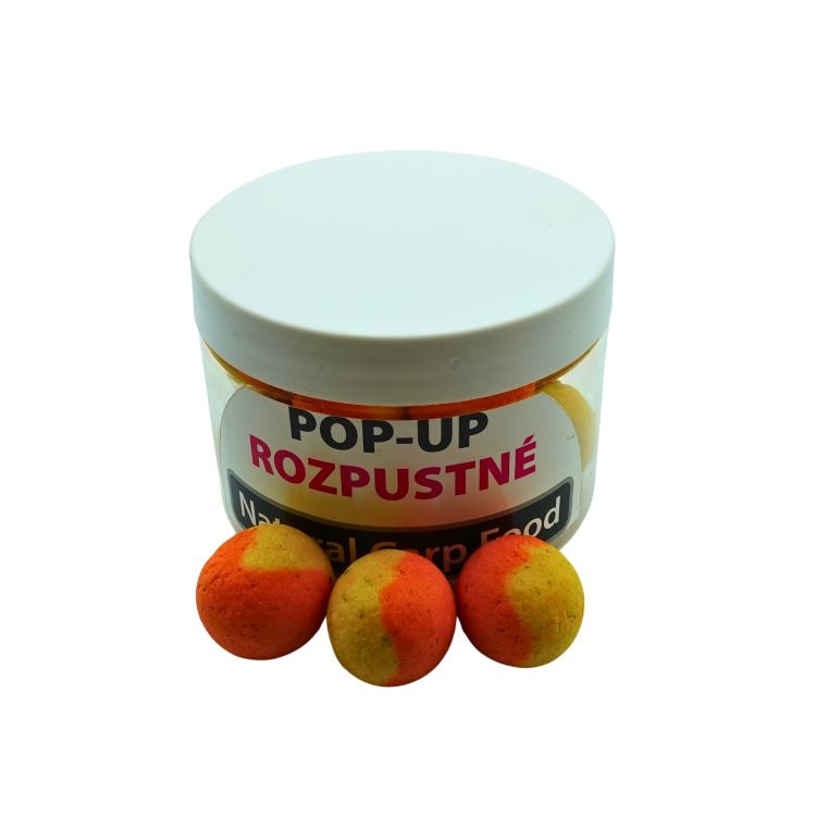 ROZPUSTNÉ PLOVOUCÍ BOILIES - oranžovo-žlutá, 20mm, různé příchutě