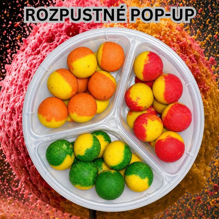 Plovoucí boilies rozpustné 100 g, 20 mm, tři barvy 